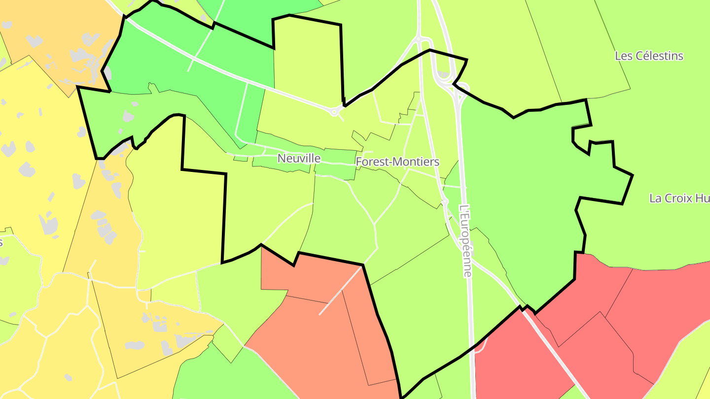 Carte des prix de l'immobilier Forest-Montiers