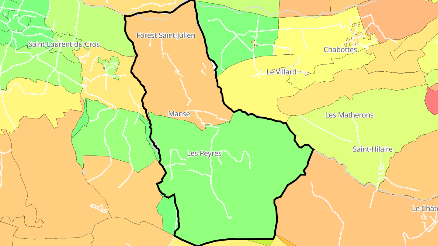 Carte des prix de l'immobilier Forest-Saint-Julien