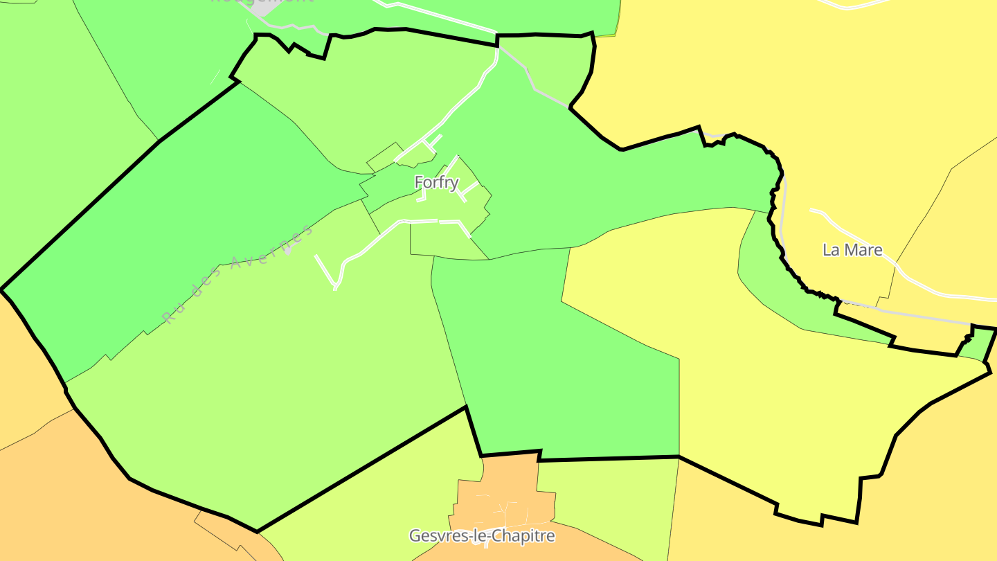Carte des prix de l'immobilier Forfry