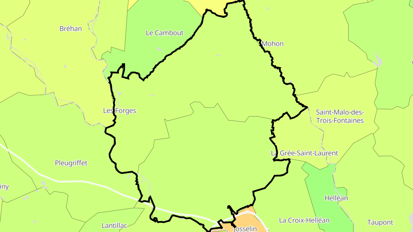 Carte des prix de l'immobilier Forges-de-Lanouée