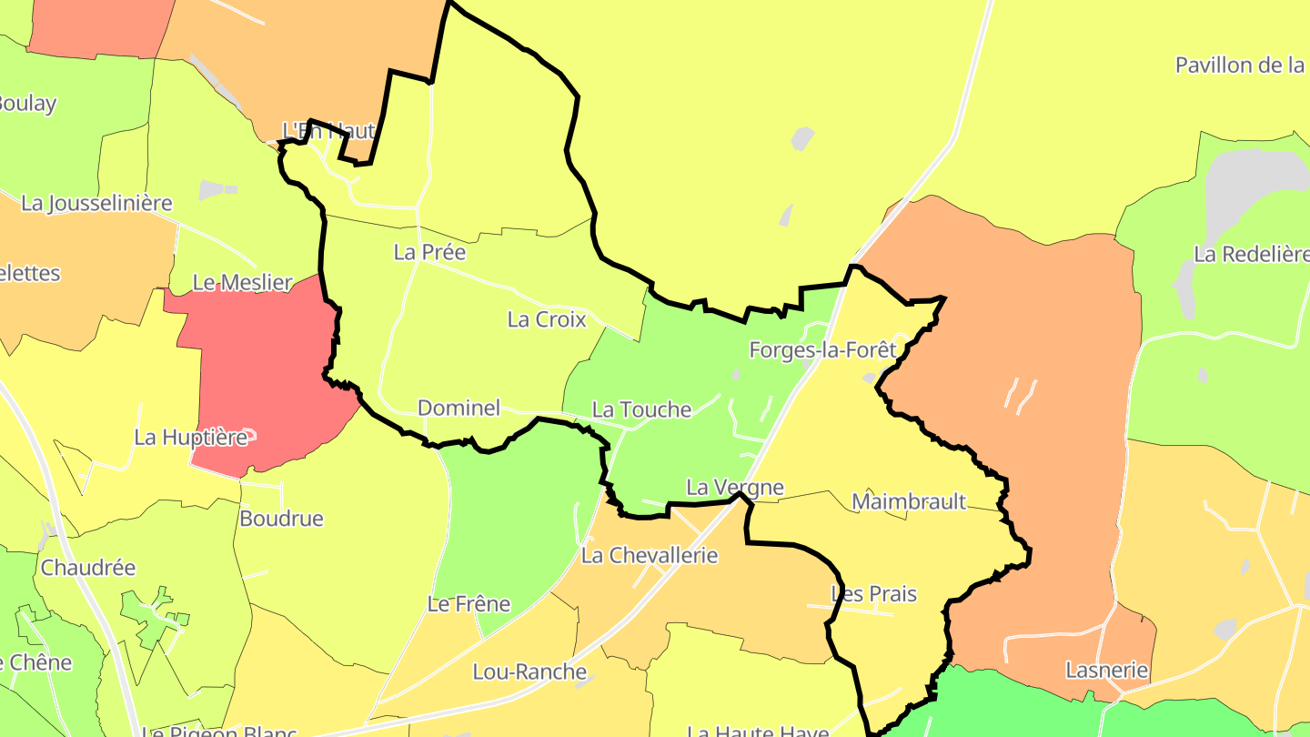 Carte des prix de l'immobilier Forges-la-Forêt