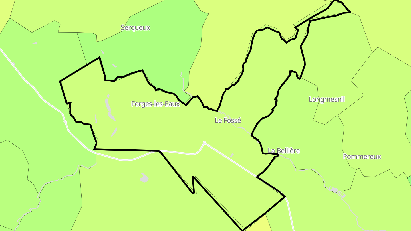 Carte des prix de l'immobilier Forges-les-Eaux