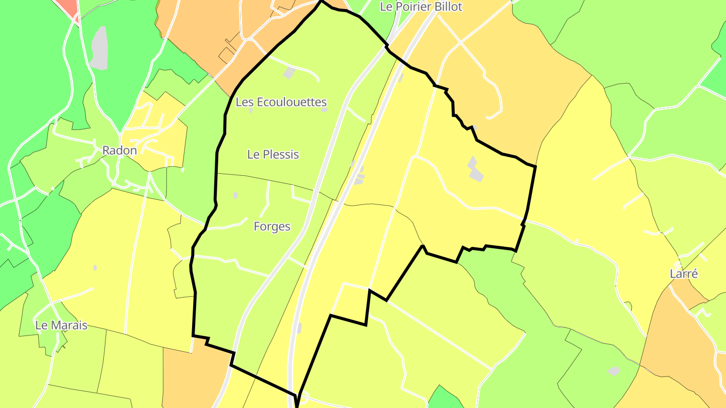 Carte des prix de l'immobilier Forges