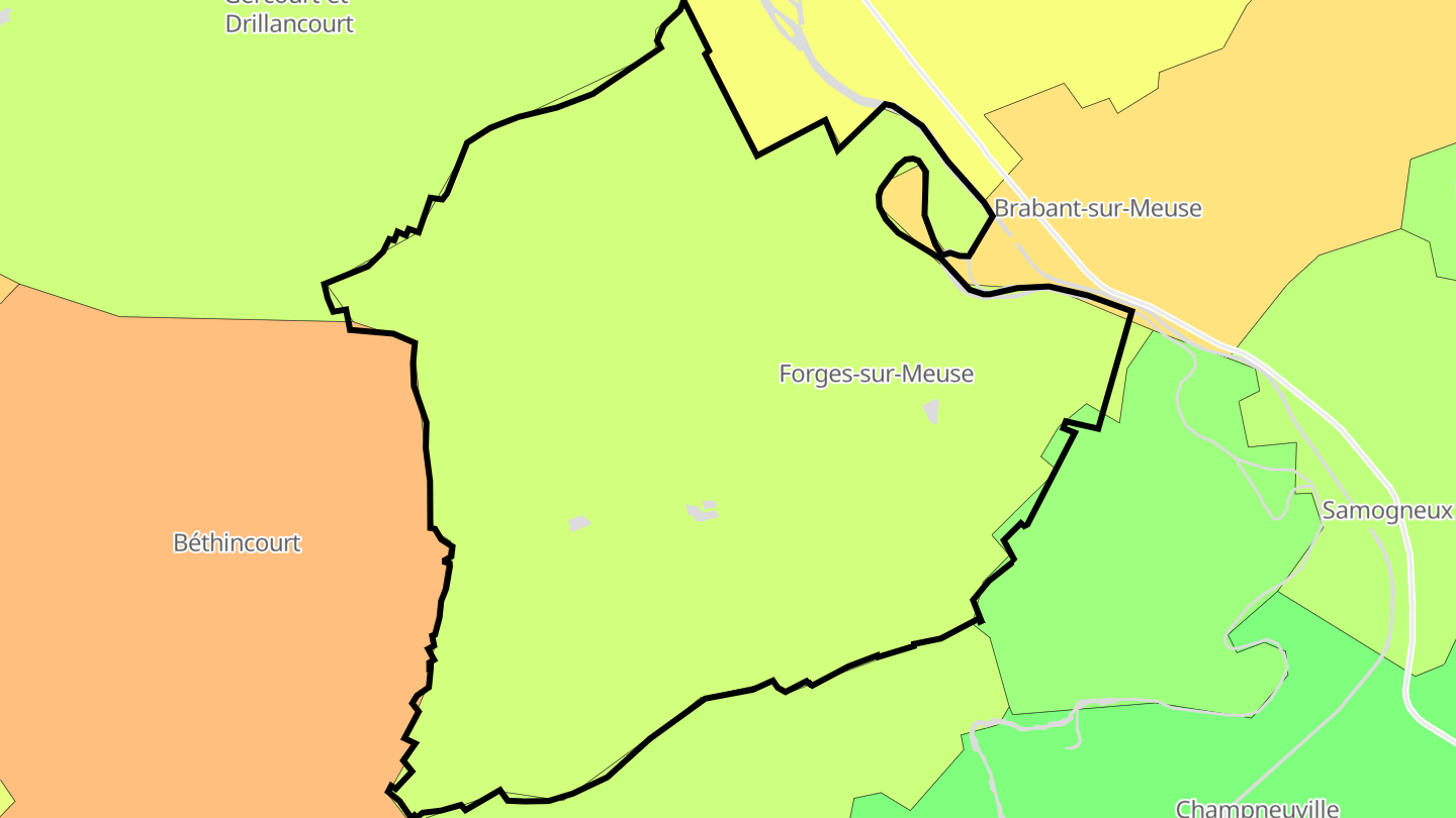 Carte des prix de l'immobilier Forges-sur-Meuse