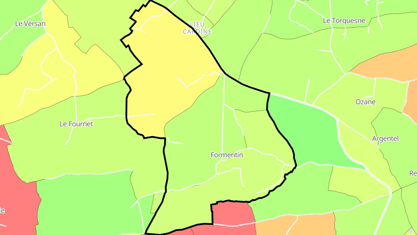 Carte des prix de l'immobilier Formentin