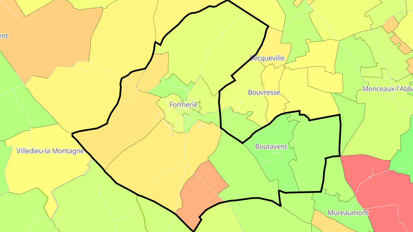 Carte des prix de l'immobilier Formerie