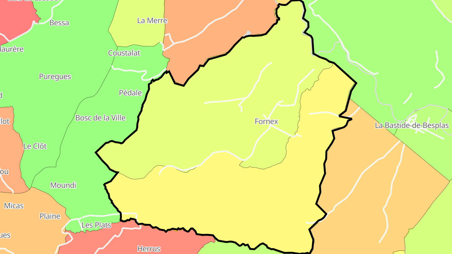 Carte des prix de l'immobilier Fornex