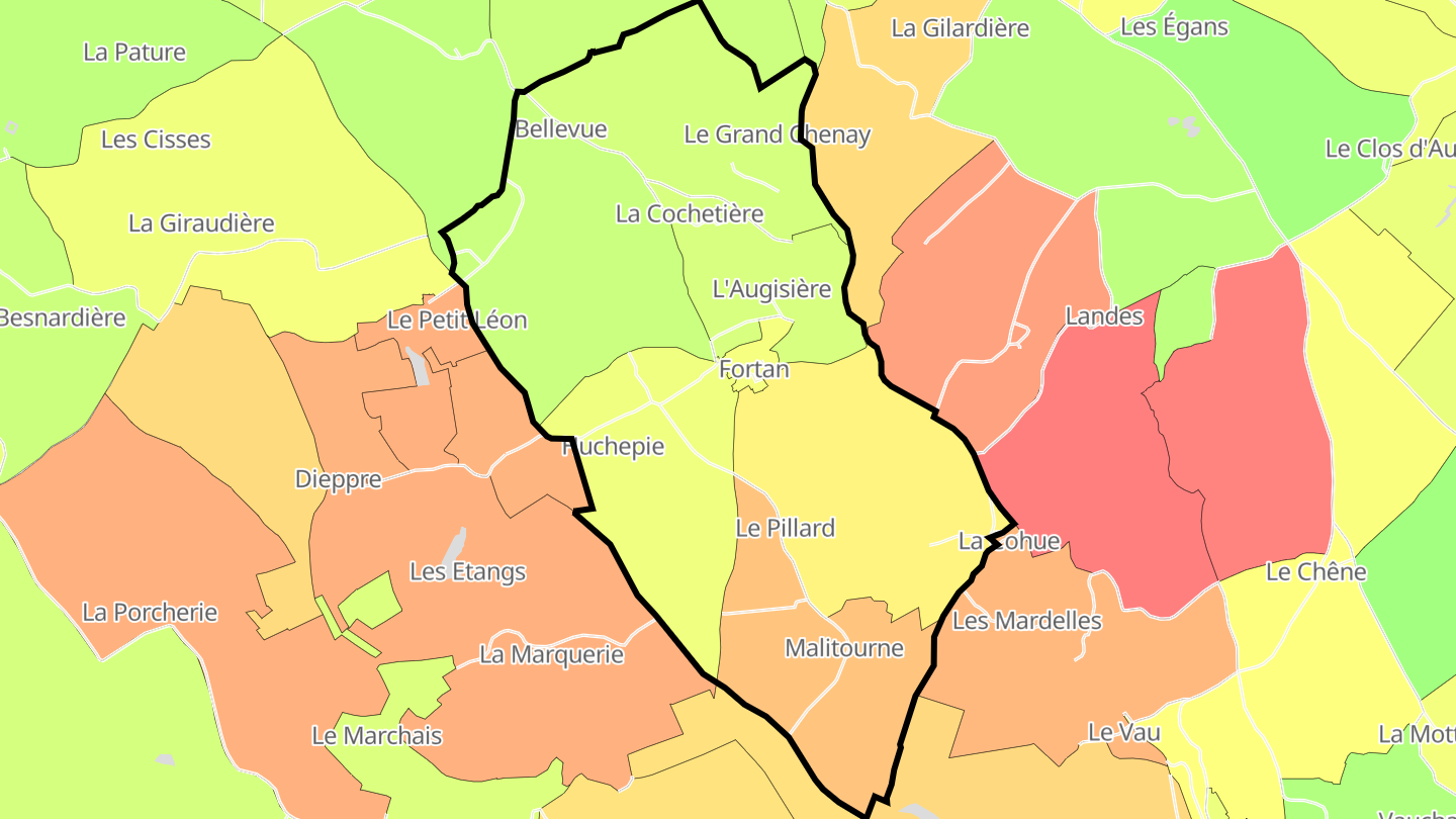 Carte des prix de l'immobilier Fortan