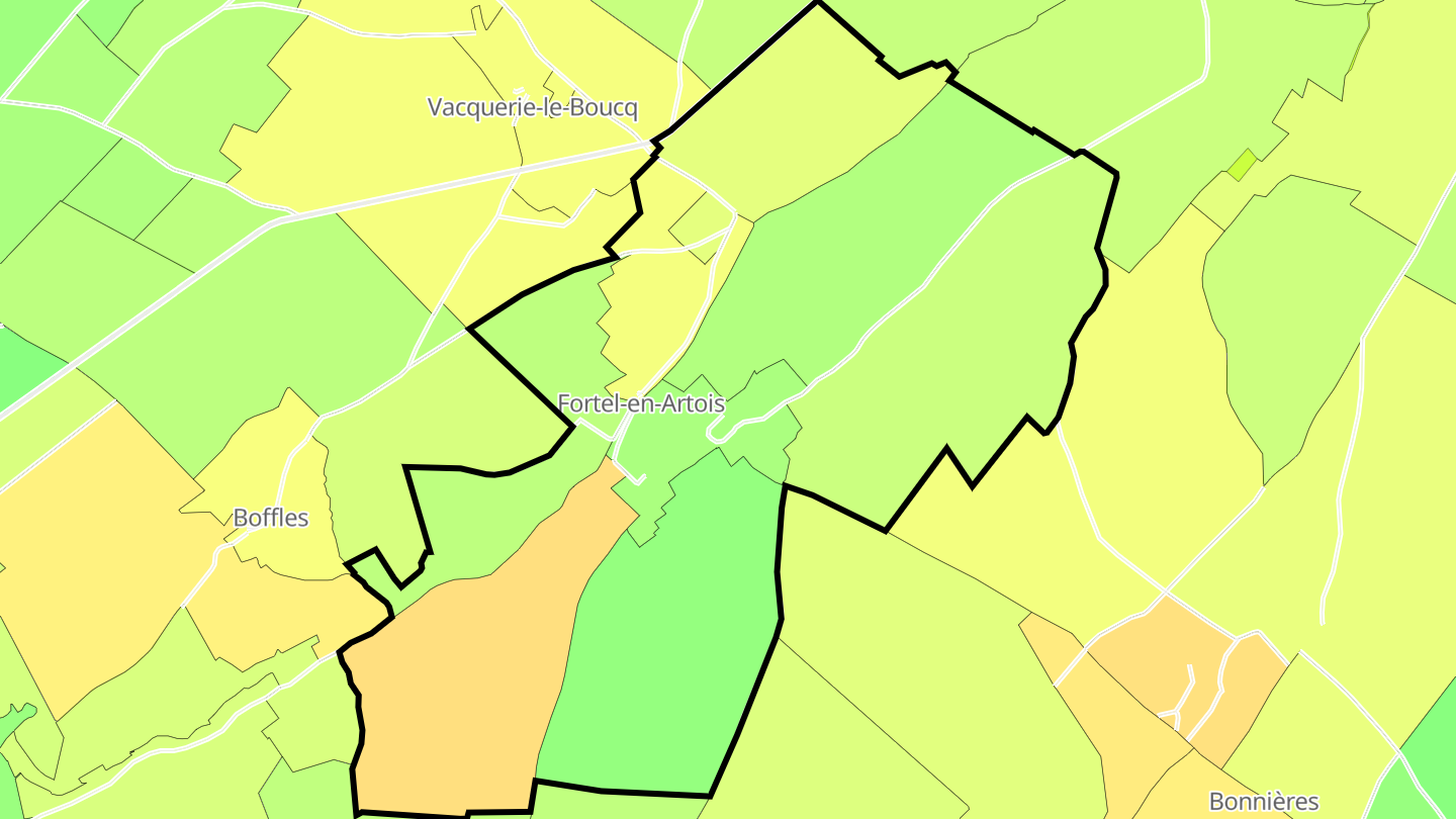 Carte des prix de l'immobilier Fortel-en-Artois