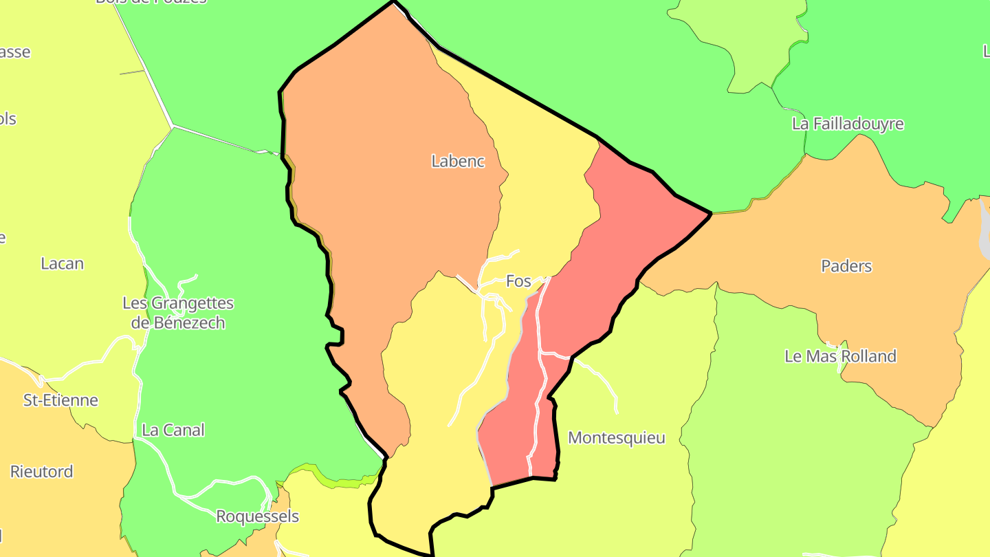 Carte des prix de l'immobilier Fos