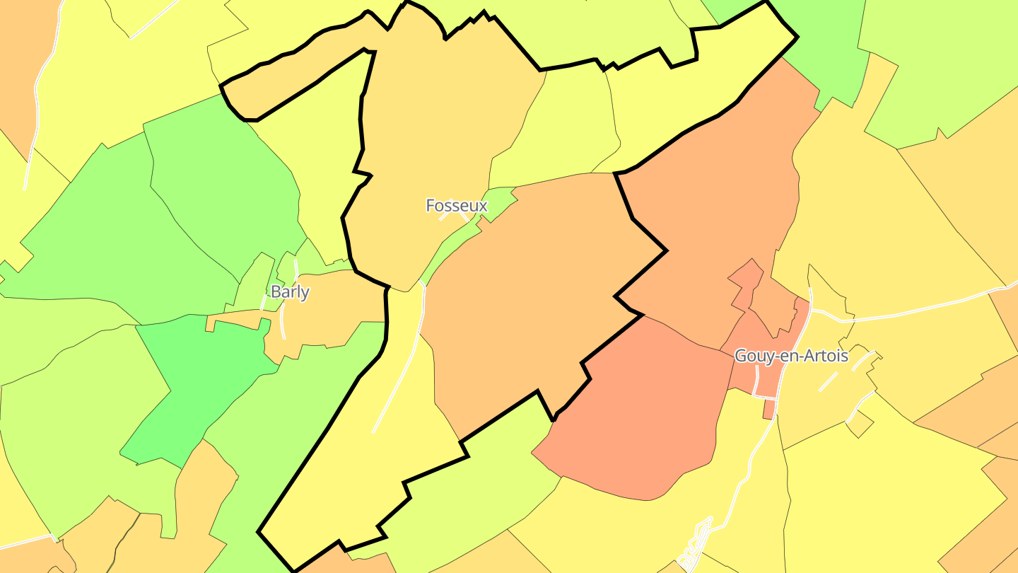 Carte des prix de l'immobilier Fosseux