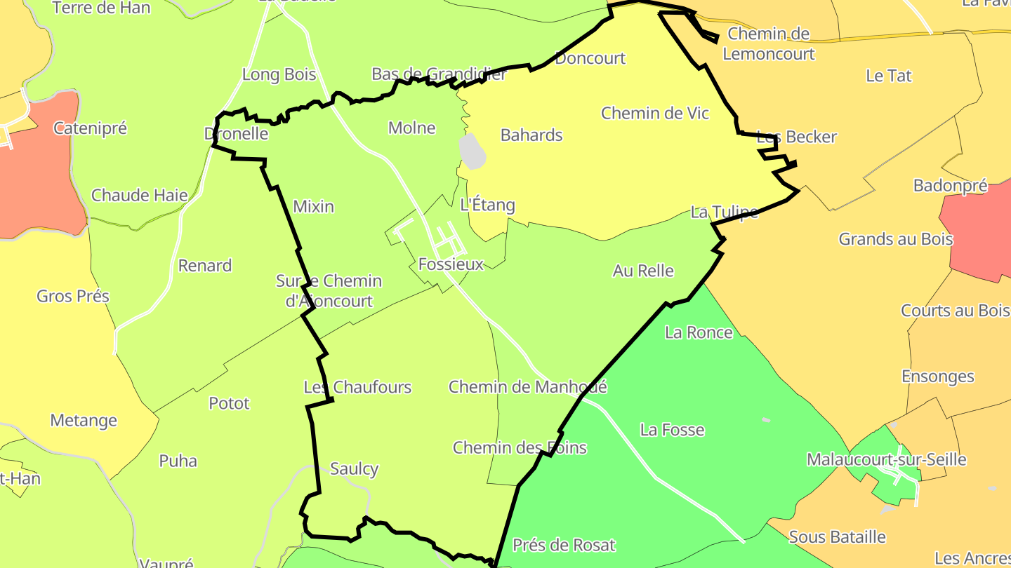 Carte des prix de l'immobilier Fossieux