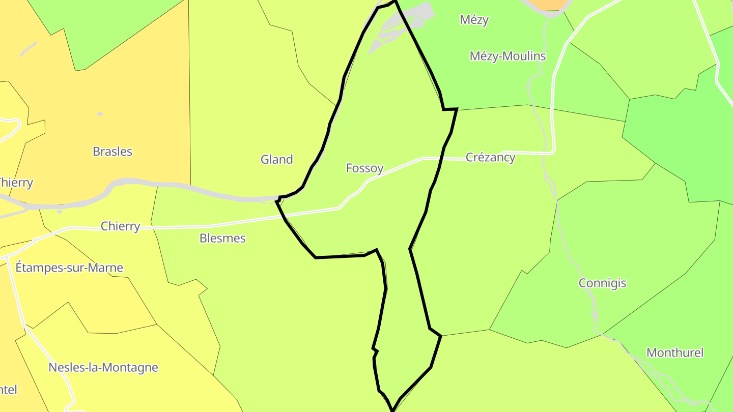 Carte des prix de l'immobilier Fossoy