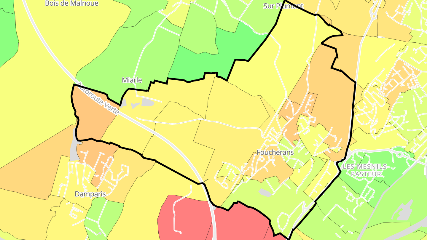 Carte des prix de l'immobilier Foucherans