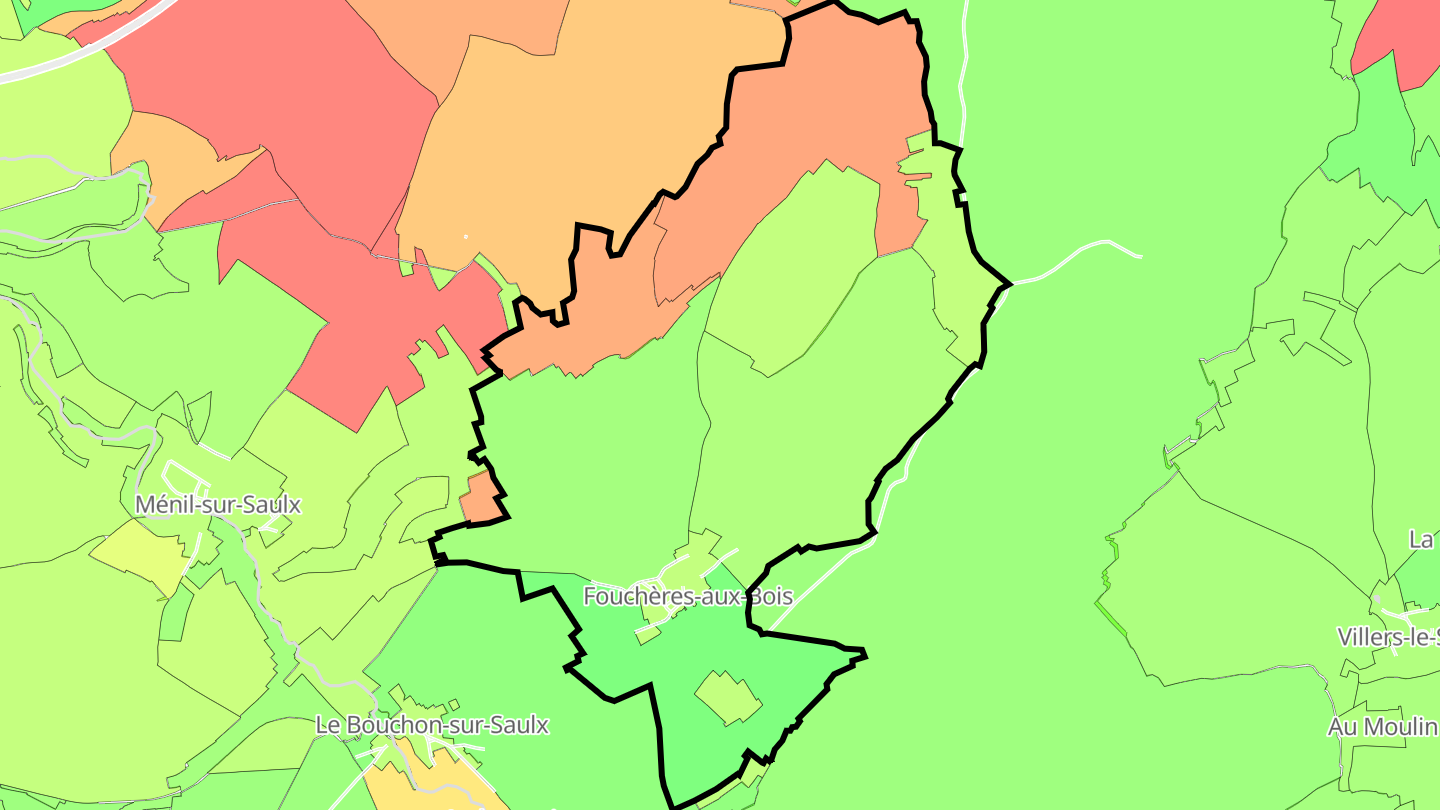 Carte des prix de l'immobilier Fouchères-aux-Bois