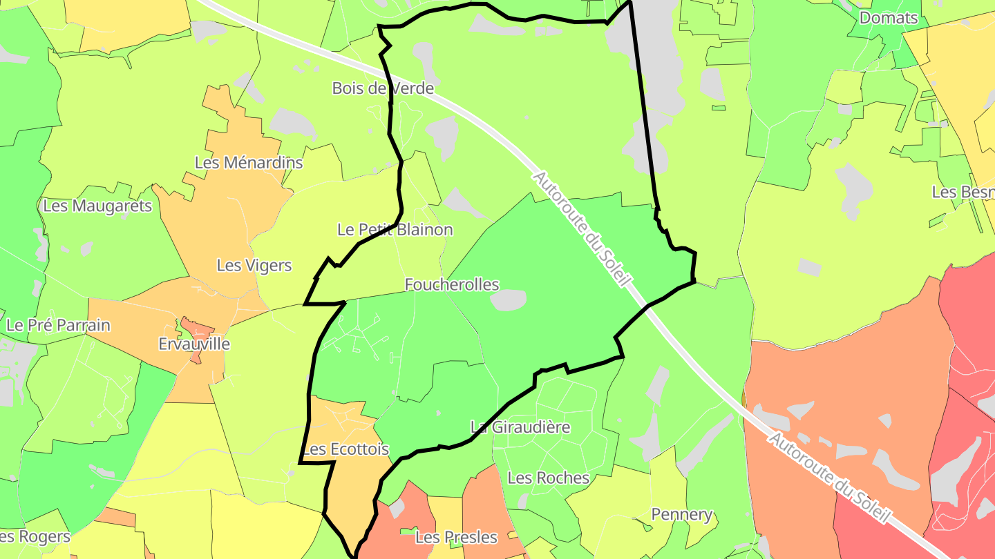 Carte des prix de l'immobilier Foucherolles