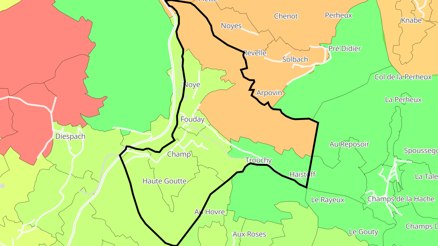 Carte des prix de l'immobilier Fouday