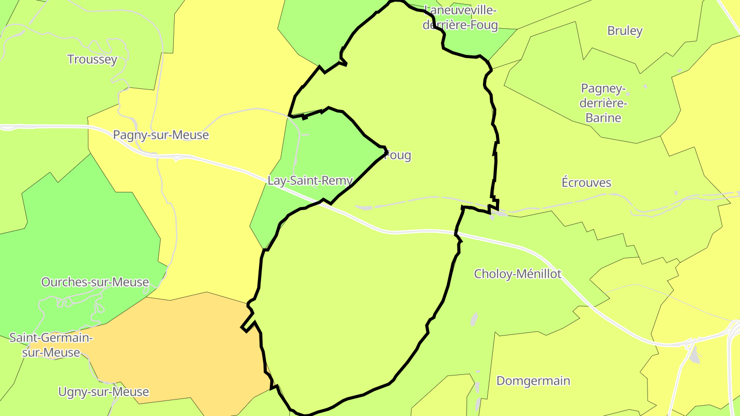 Carte des prix de l'immobilier Foug