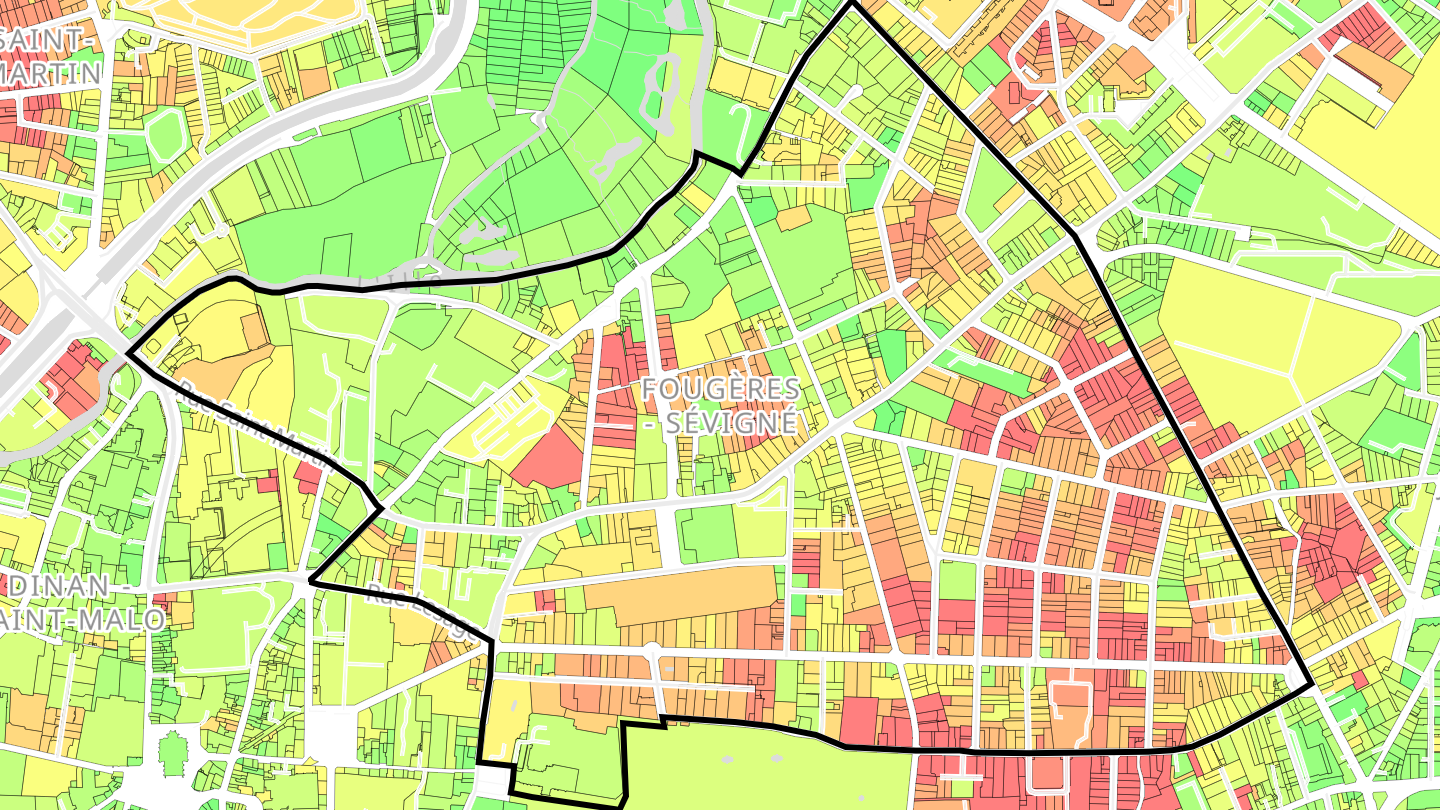Carte des prix de l'immobilier Fougères - Sévigné