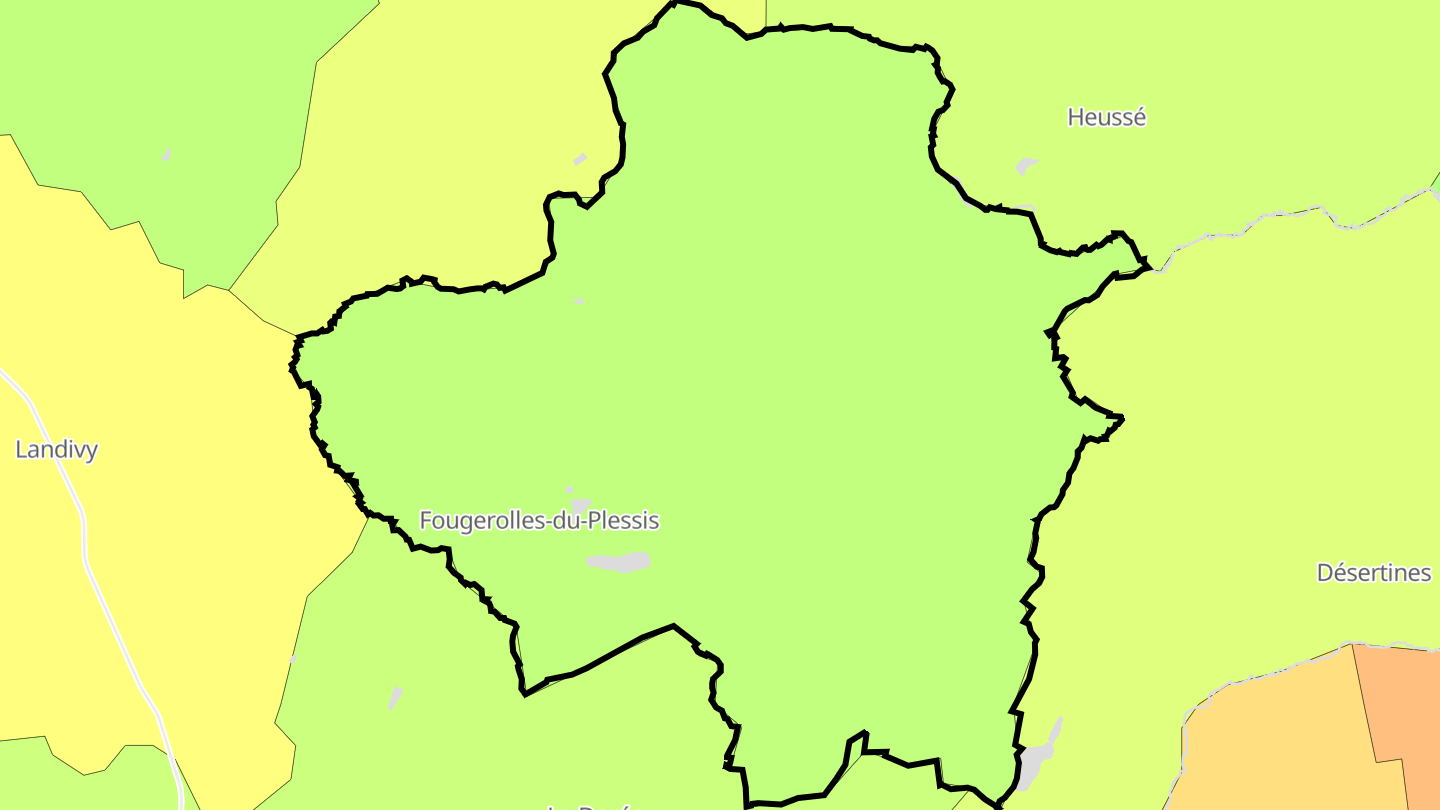 Carte des prix de l'immobilier Fougerolles-du-Plessis