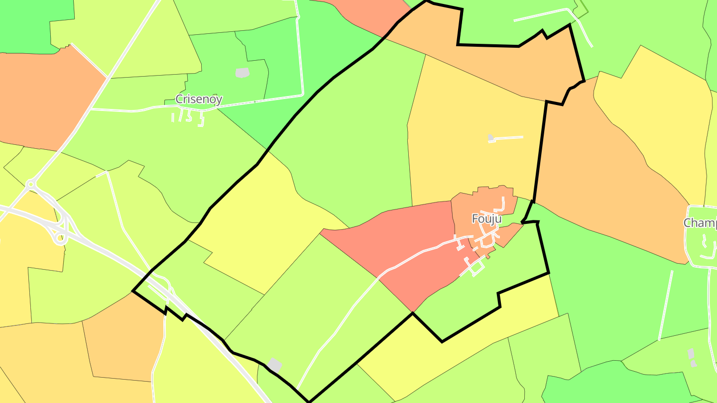Carte des prix de l'immobilier Fouju