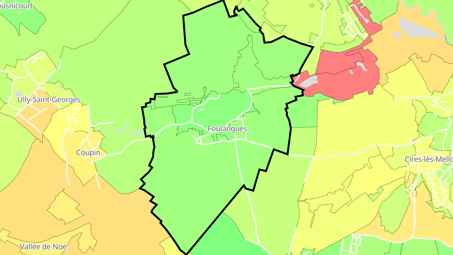 Carte des prix de l'immobilier Foulangues