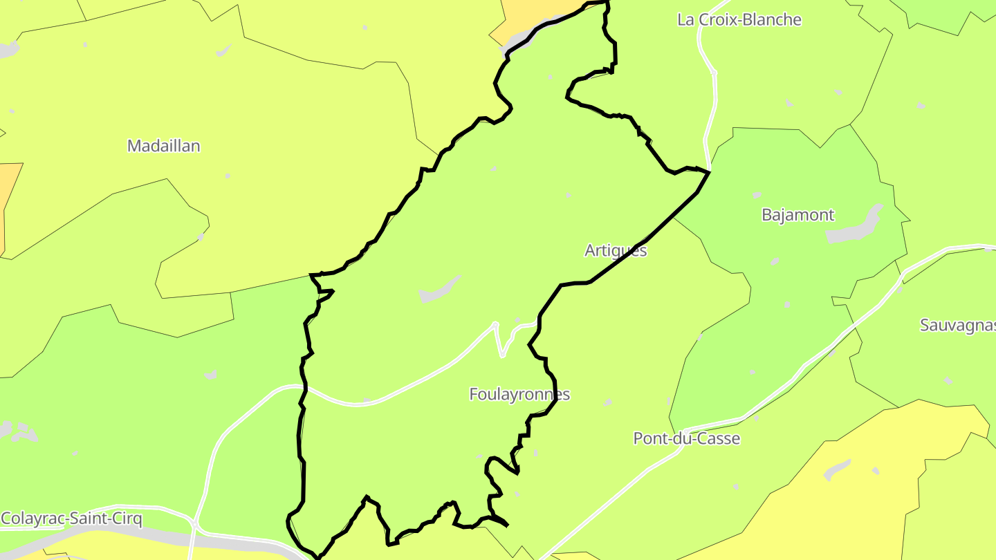 Carte des prix de l'immobilier Foulayronnes