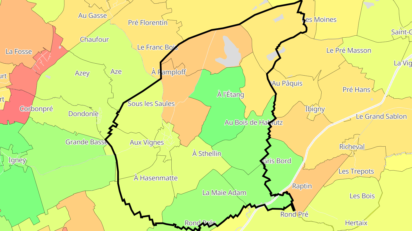 Carte des prix de l'immobilier Foulcrey