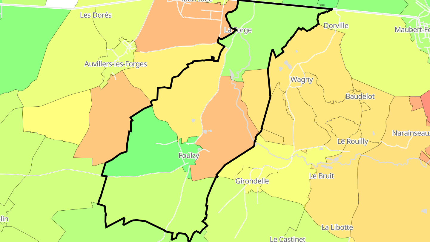 Carte des prix de l'immobilier Foulzy