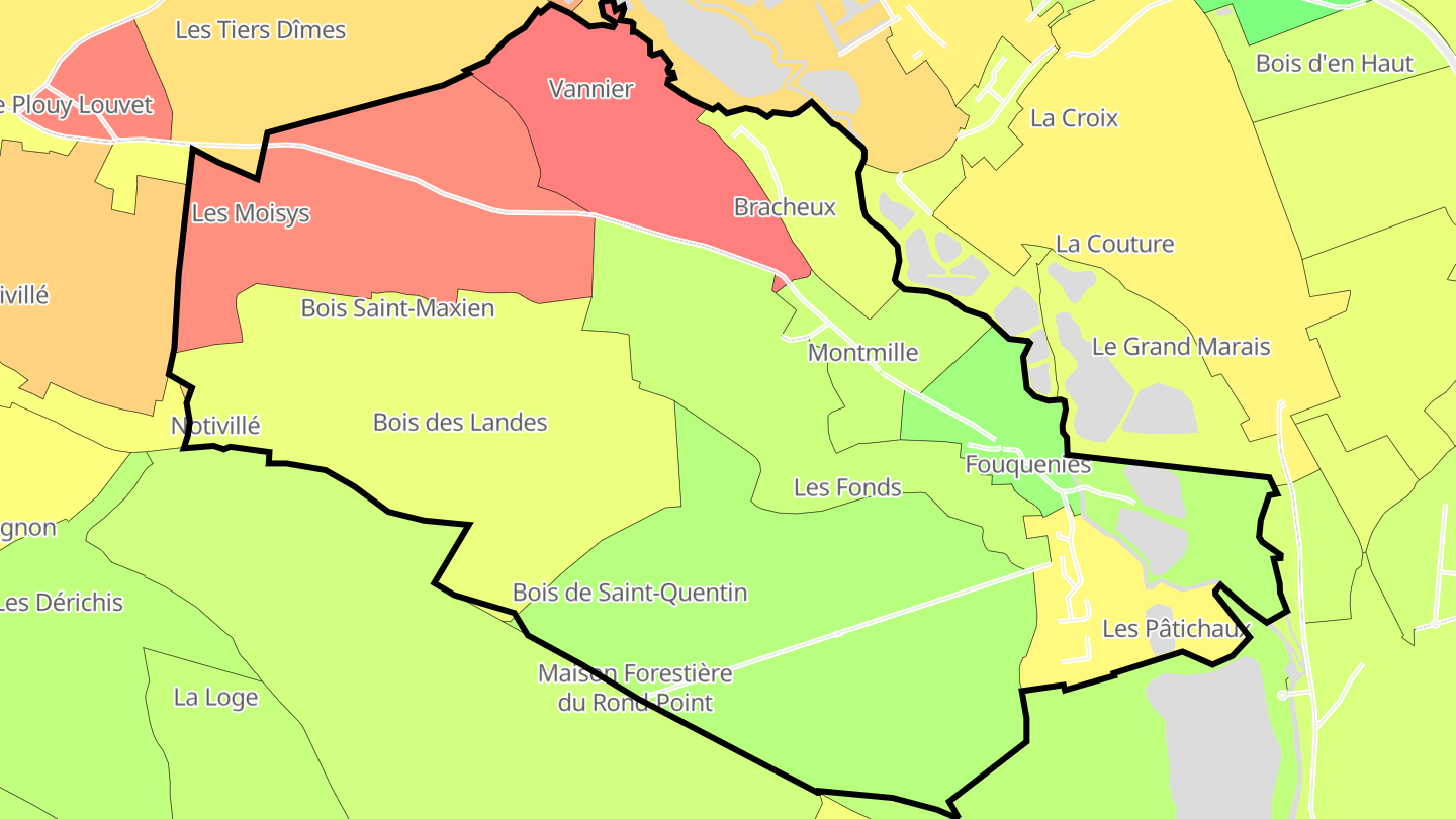 Carte des prix de l'immobilier Fouquenies
