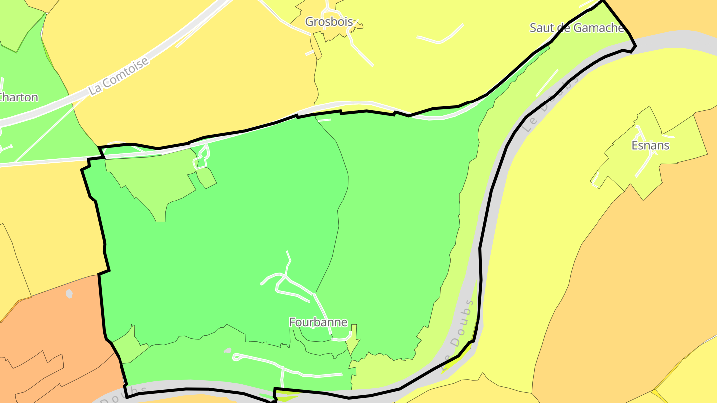 Carte des prix de l'immobilier Fourbanne
