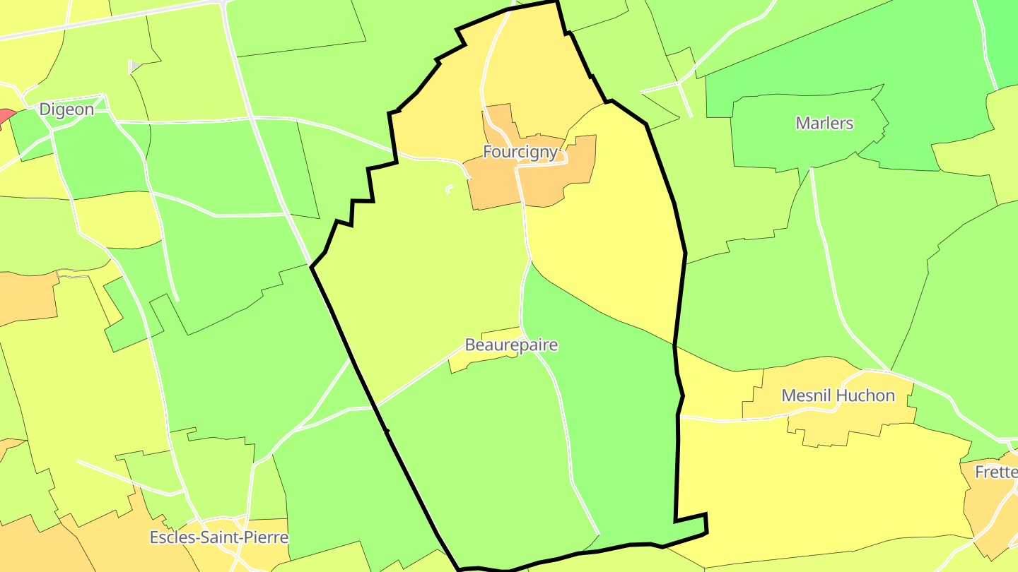 Carte des prix de l'immobilier Fourcigny