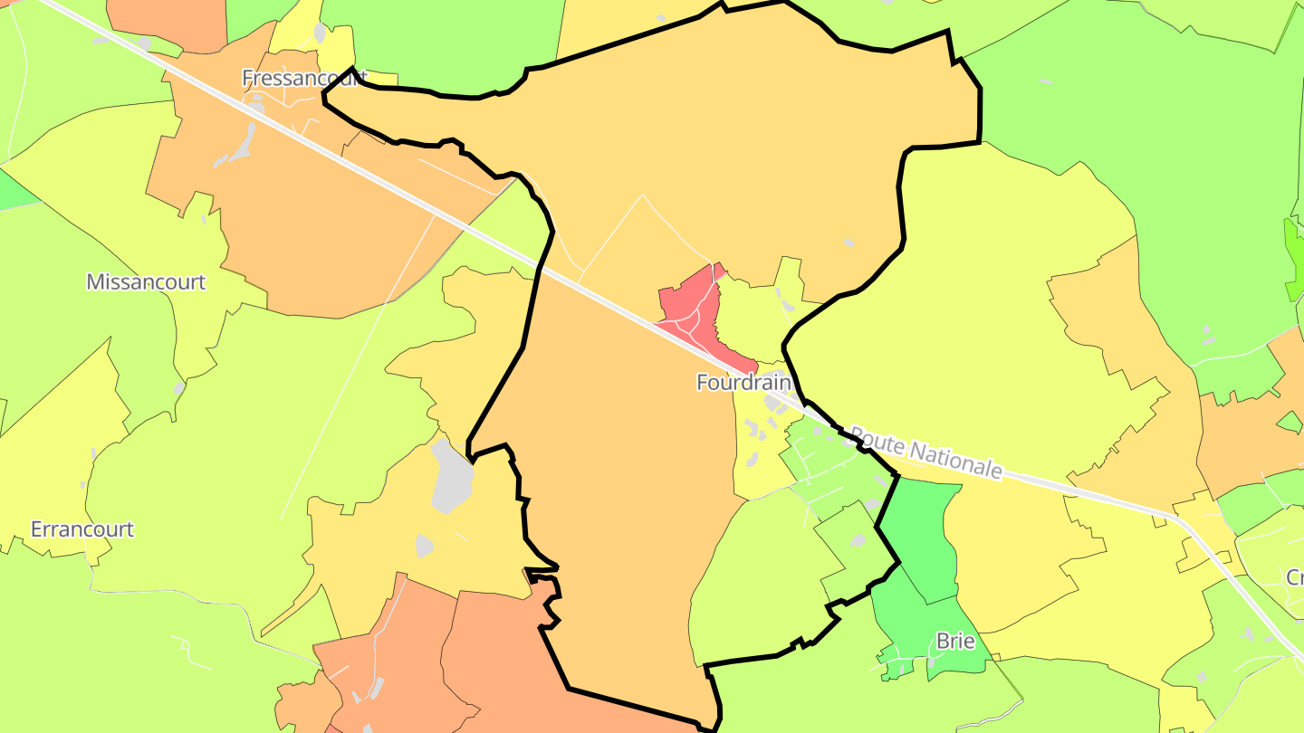 Carte des prix de l'immobilier Fourdrain