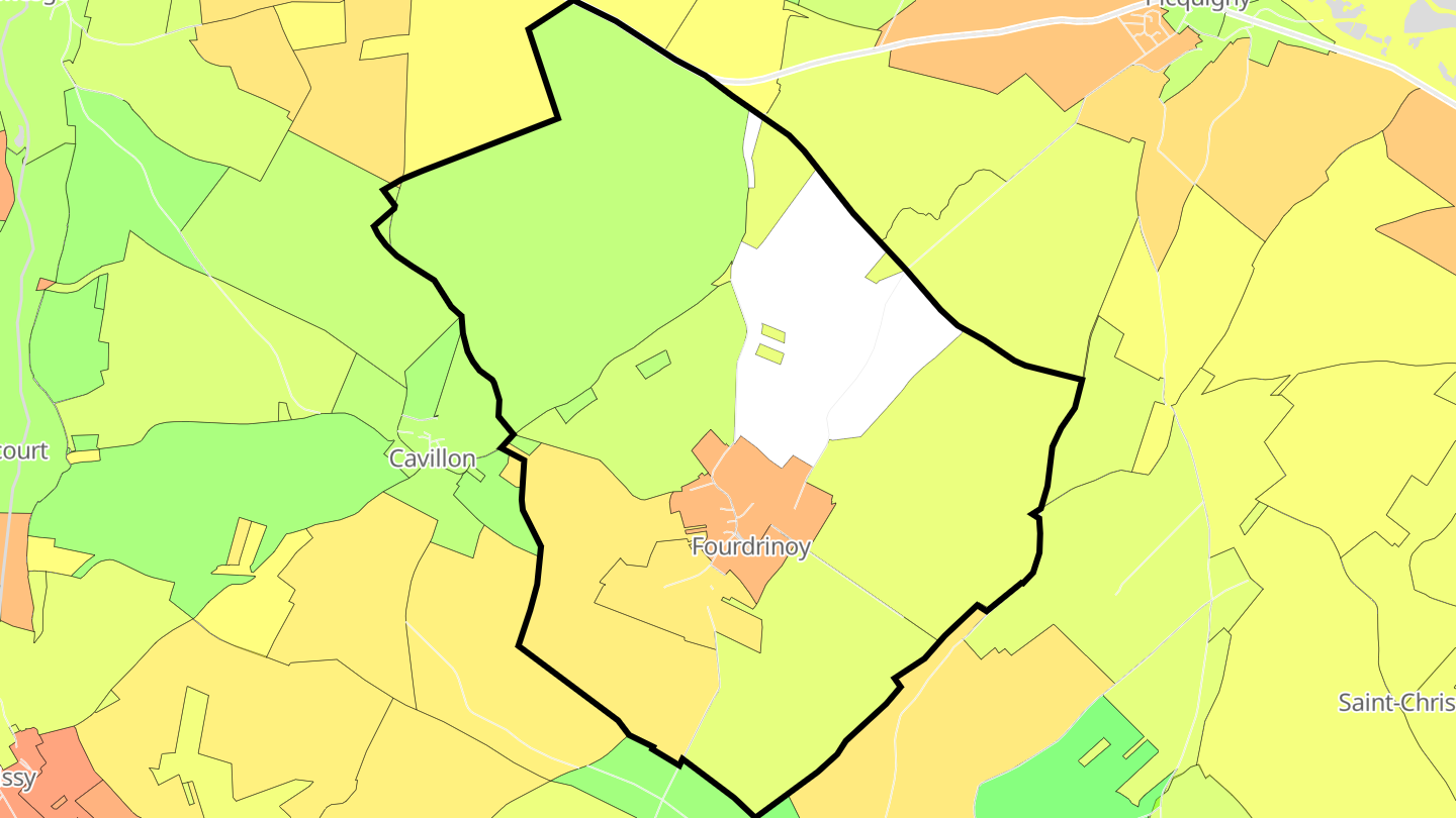 Carte des prix de l'immobilier Fourdrinoy