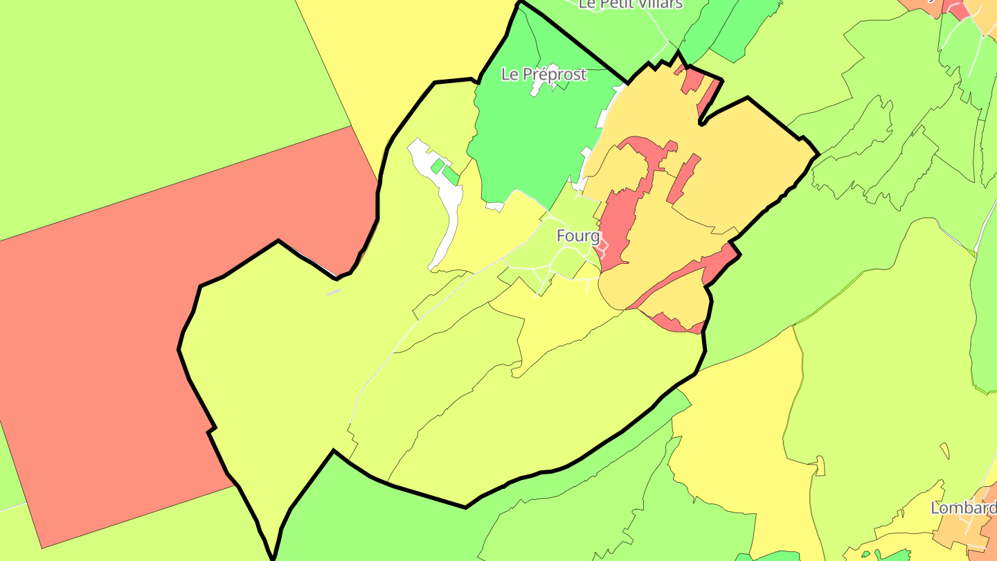 Carte des prix de l'immobilier Fourg