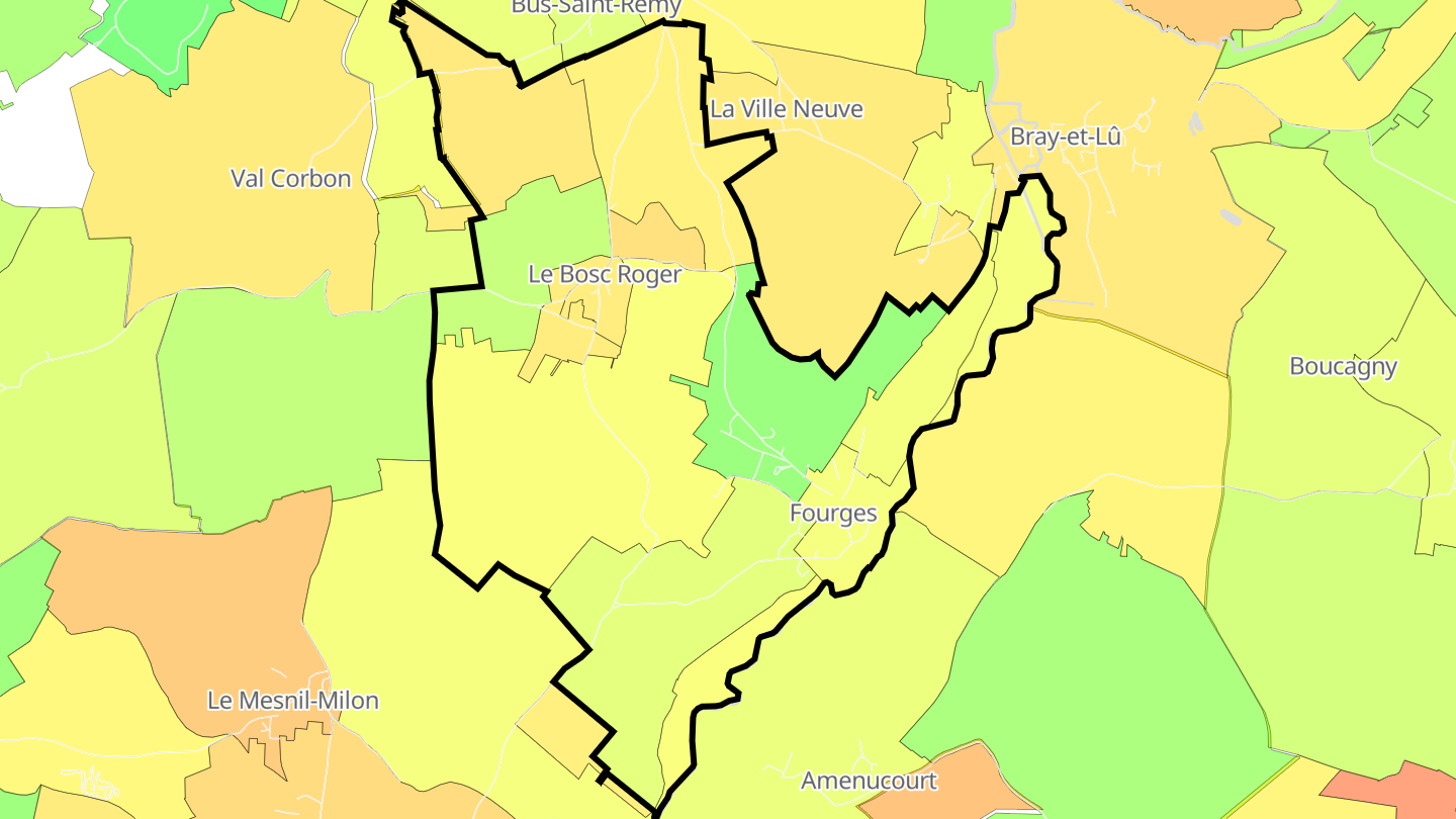 Carte des prix de l'immobilier Fourges