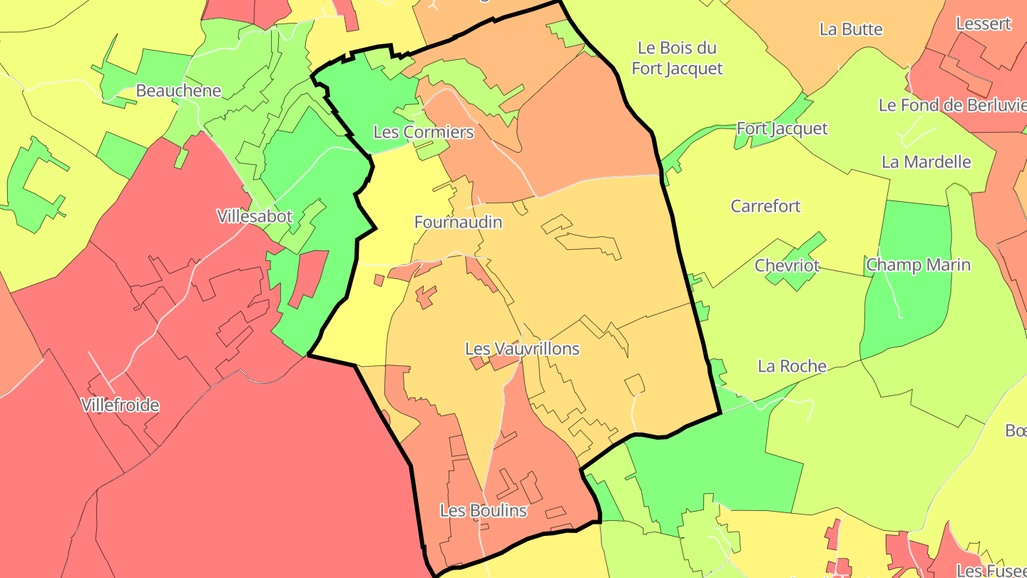 Carte des prix de l'immobilier Fournaudin