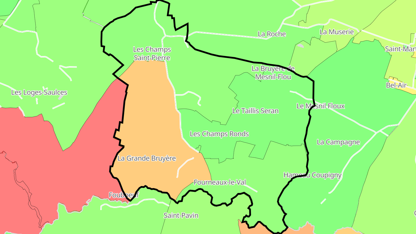 Carte des prix de l'immobilier Fourneaux-le-Val