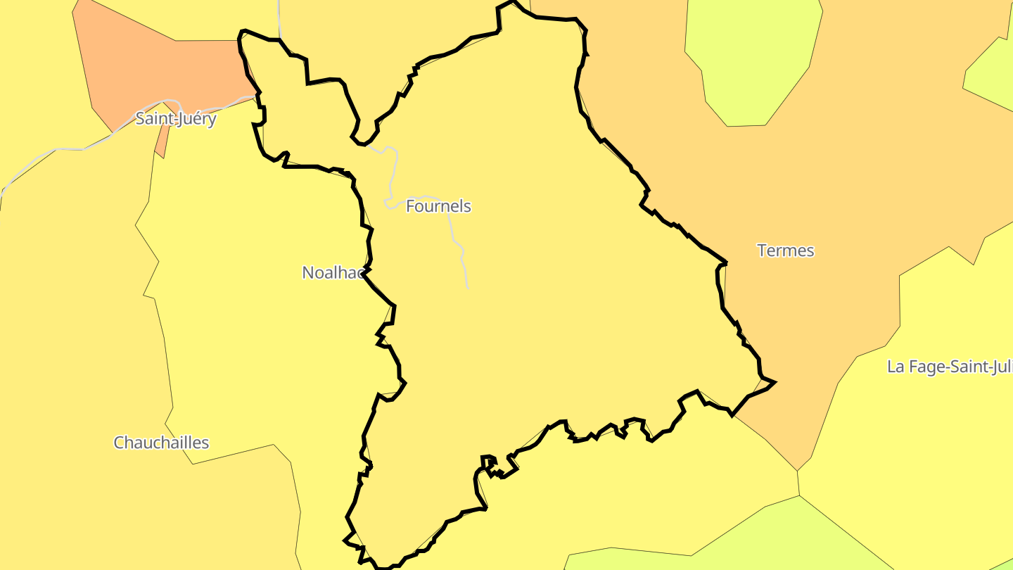 Carte des prix de l'immobilier Fournels