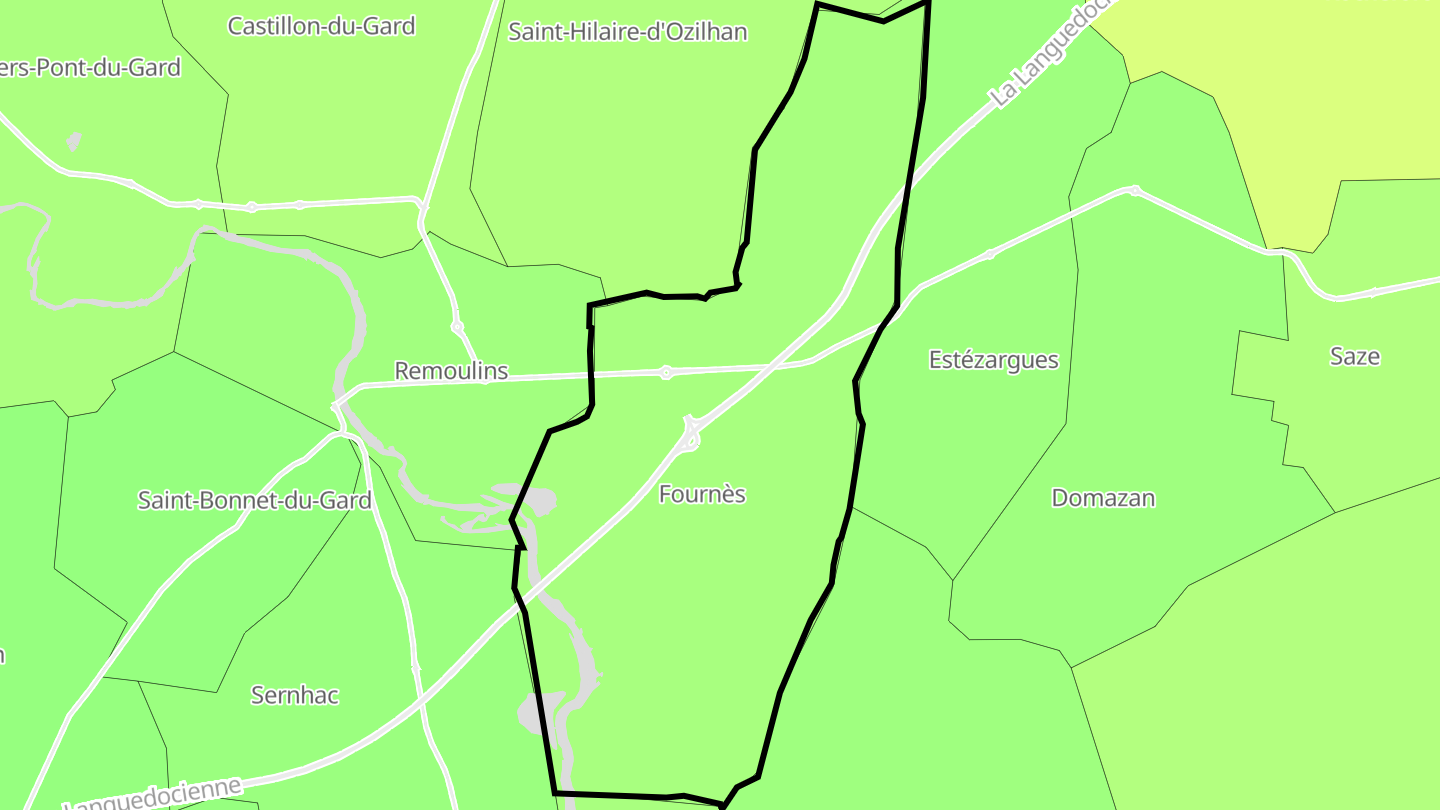 Carte des prix de l'immobilier Fournès
