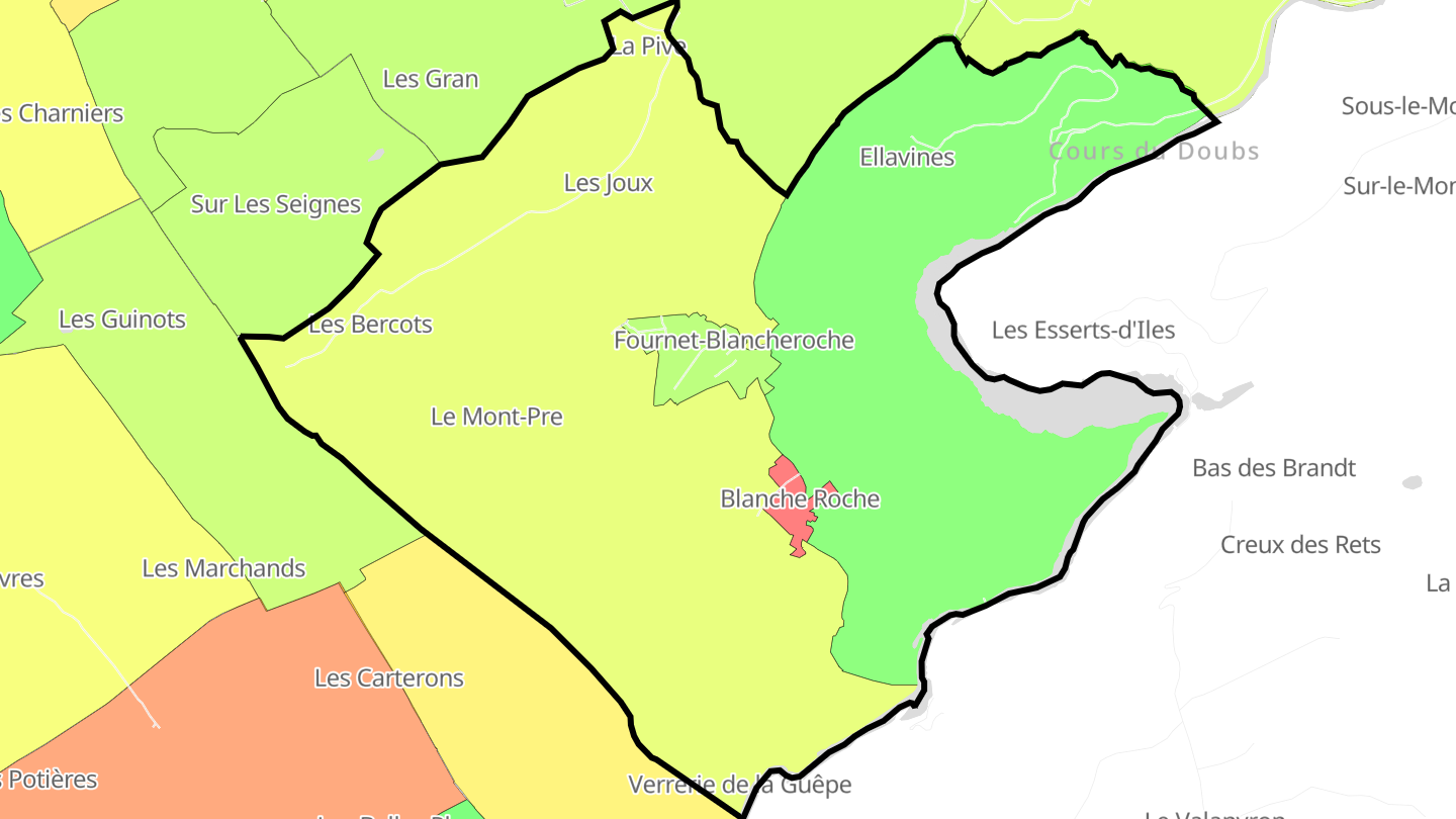 Carte des prix de l'immobilier Fournet-Blancheroche