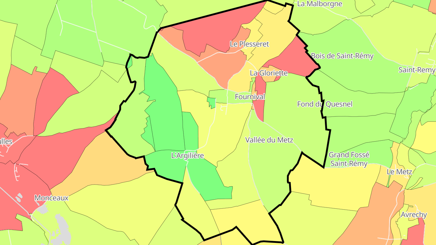 Carte des prix de l'immobilier Fournival