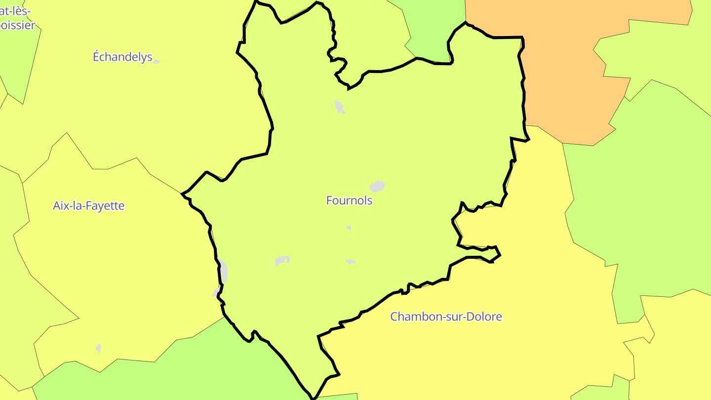 Carte des prix de l'immobilier Fournols
