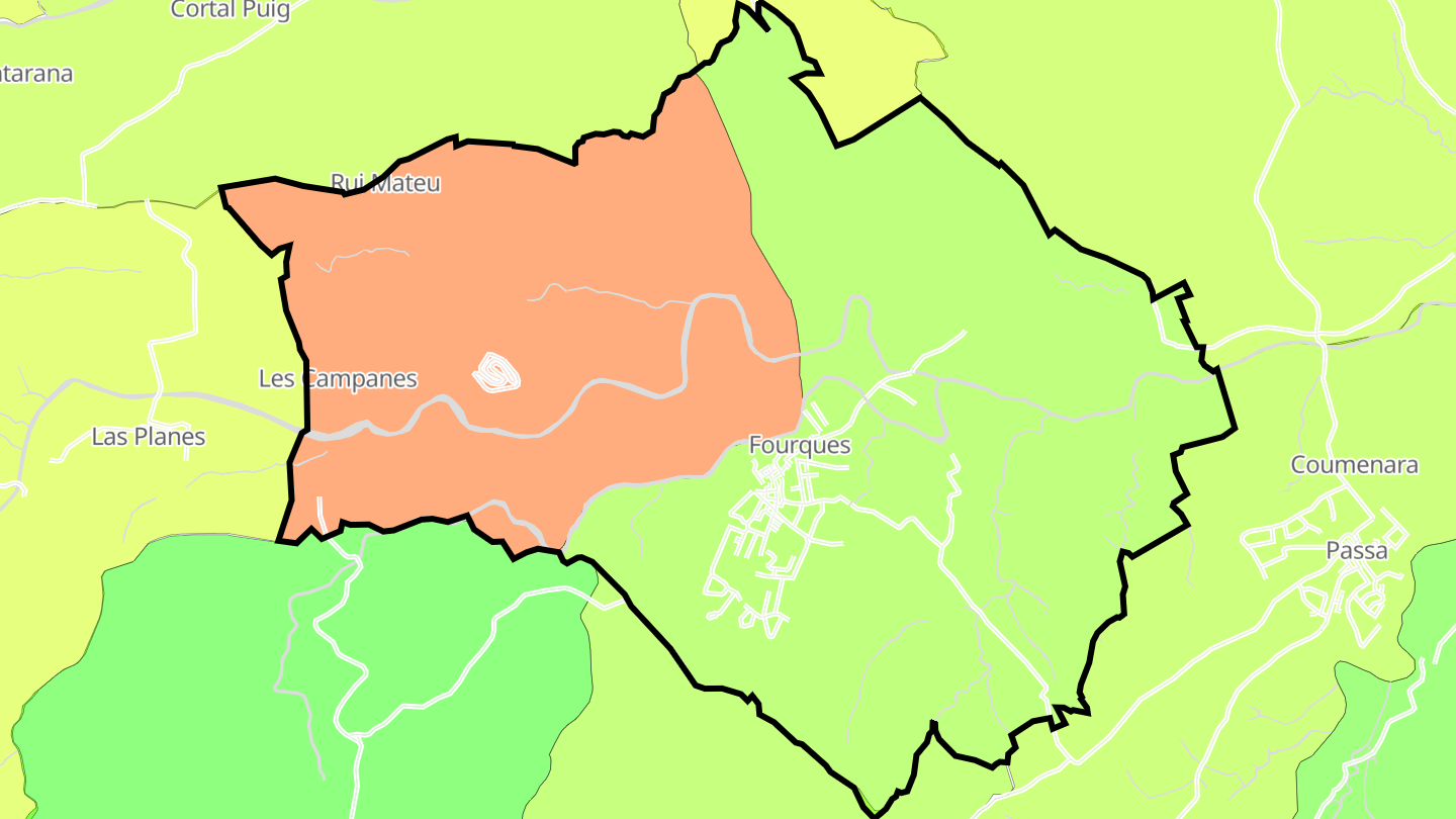 Carte des prix de l'immobilier Fourques