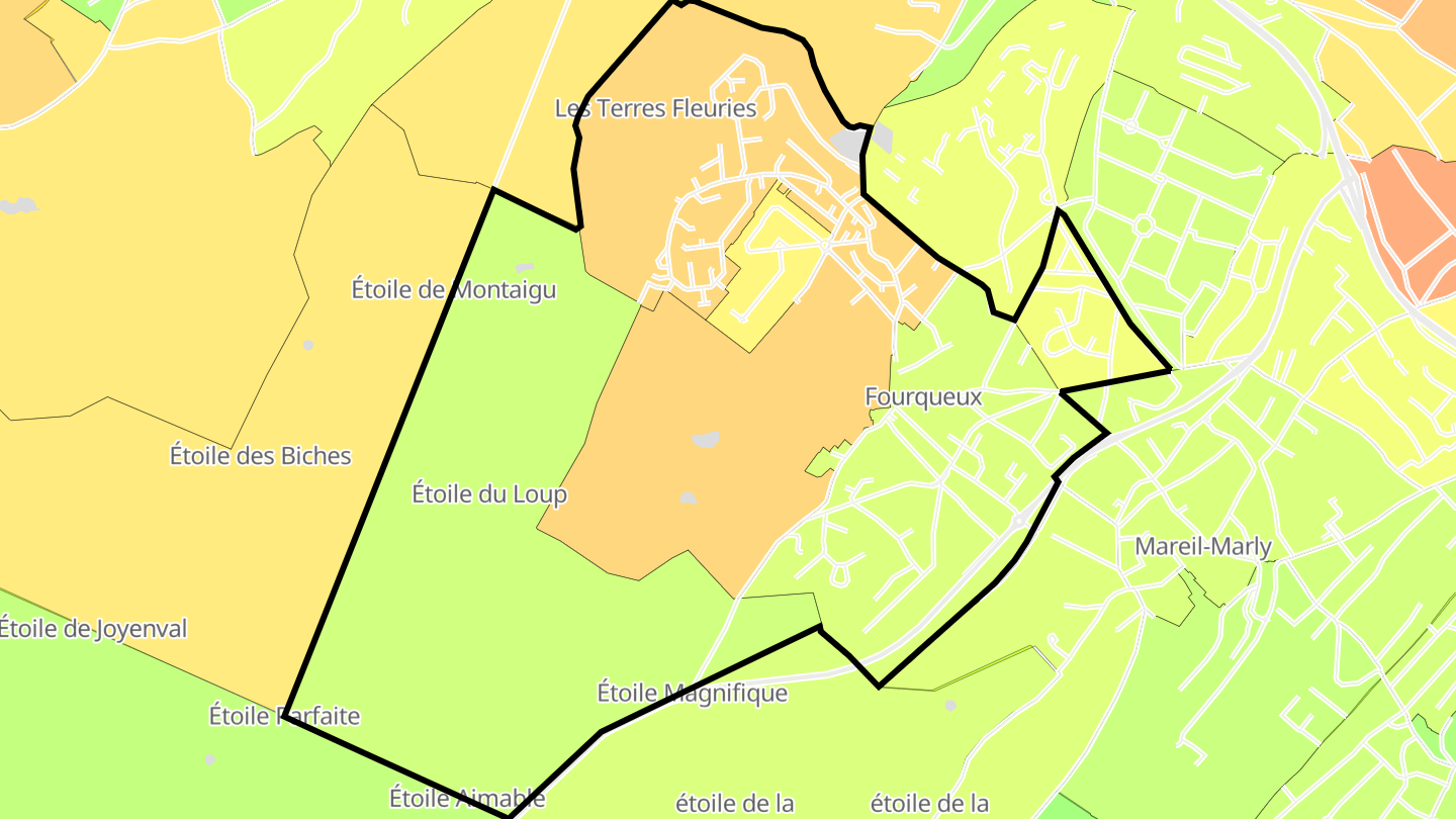 Carte des prix de l'immobilier Fourqueux