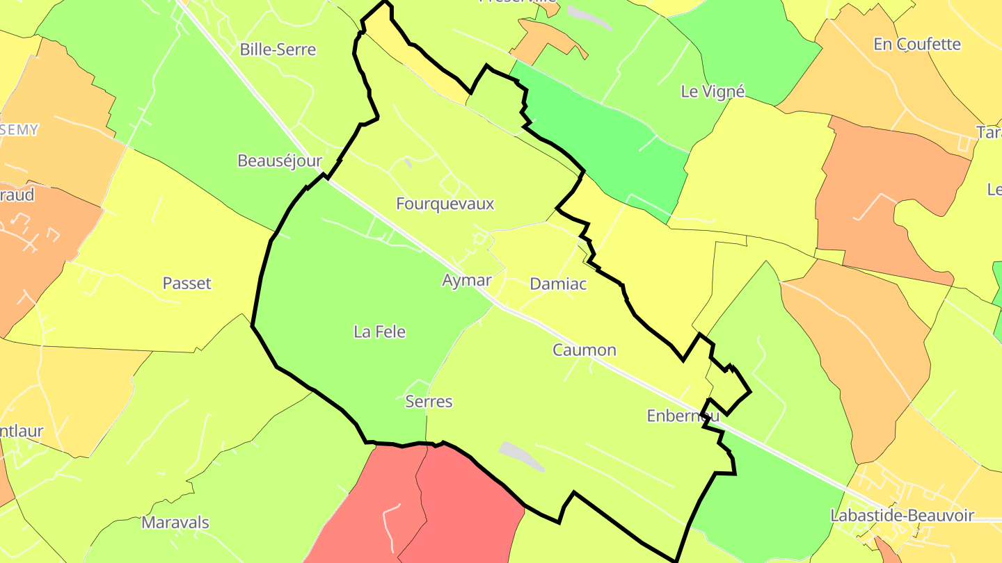 Carte des prix de l'immobilier Fourquevaux