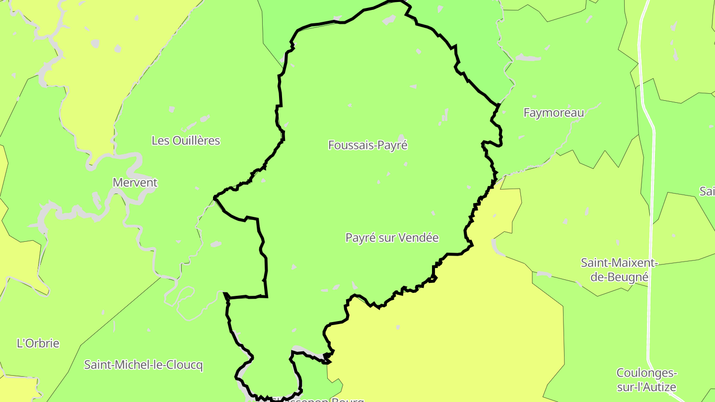 Carte des prix de l'immobilier Foussais-Payré