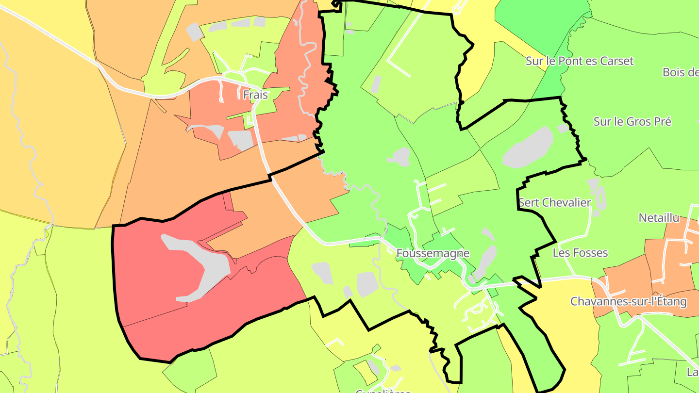 Carte des prix de l'immobilier Foussemagne