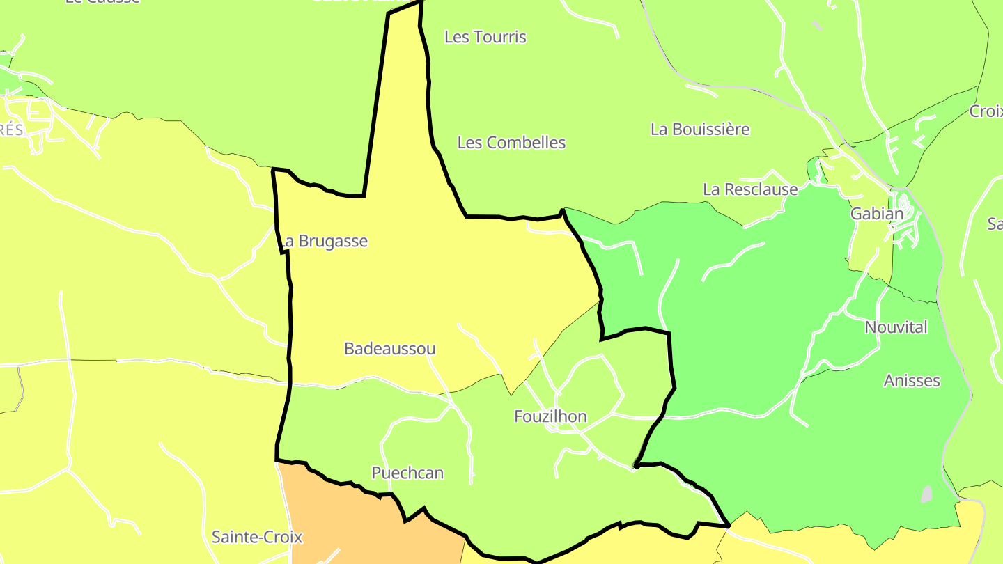 Carte des prix de l'immobilier Fouzilhon
