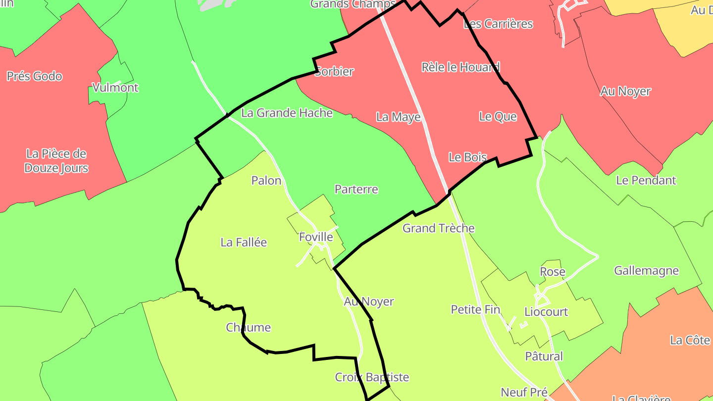 Carte des prix de l'immobilier Foville